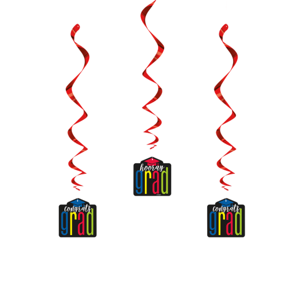 Swirl Decorations Colorful Cap Grad Hanging